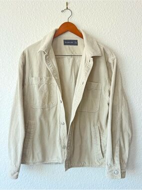 Abercrombie & Fitch Women’s Beige Corduroy Overshirt Jacket
